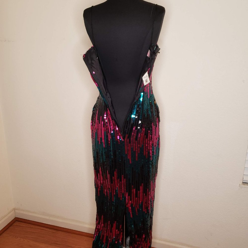 Nadine Sequinned Floor length straight dress - Picture 3 of 7